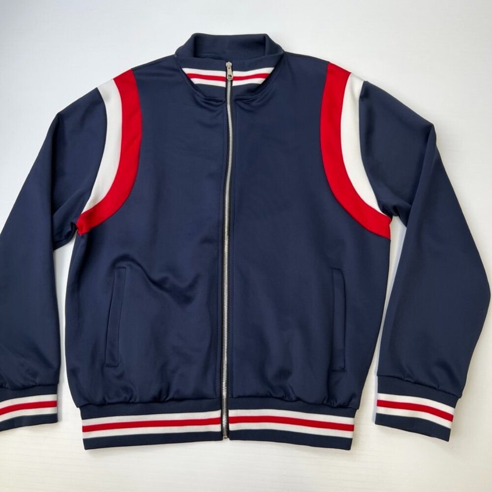 Weiv Jacket Men Extra Large Bomber Full Zip Lightweight Sport Stripe LA Core No